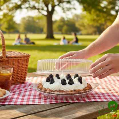 9" Clear Hinged High Dome Pie Container By Prime- 100/Case