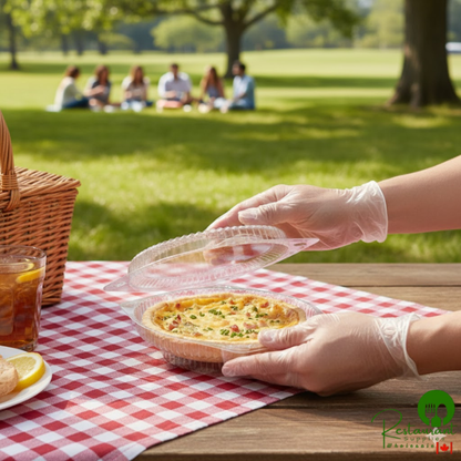 6" Clear Hinged Pie Container with Low Dome Lid By Prime - 300/Case