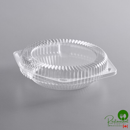 6" Clear Hinged Pie Container with Low Dome Lid By Prime - 300/Case