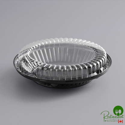 10" Black Pie Container with Clear Low Dome Lid By Prime- 100/Case