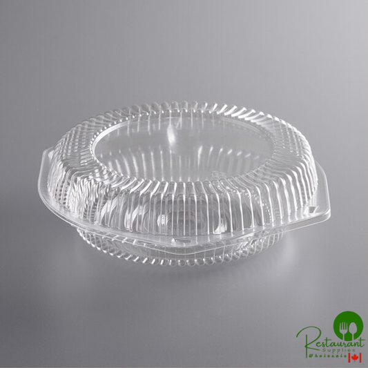 8" Clear Hinged Pie Container with Low Dome Lid By Prime- 200/Case