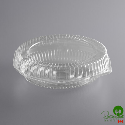 10" Clear Hinged Pie Container with Low Dome Lid By Prime- 100/Case