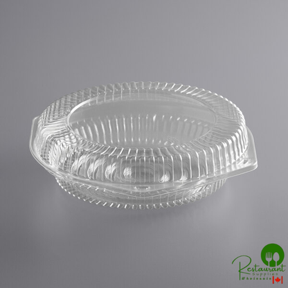 9" Clear Hinged Low Pie Container By Prime- 100/Case