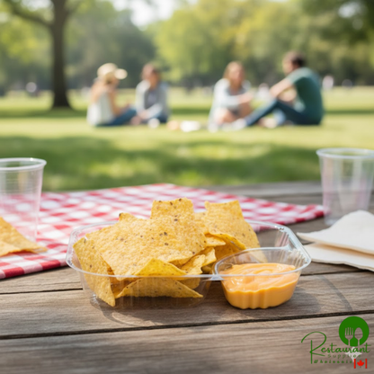 Dart C68NT2 2 Compartment Large Plastic Nacho Tray - 500/Case