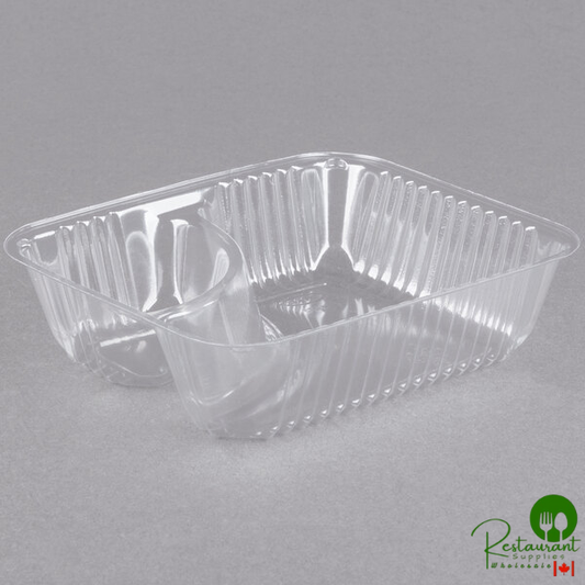 Dart C56NT2 ClearPac 2 Compartment Small Plastic Nacho Tray - 500/Case