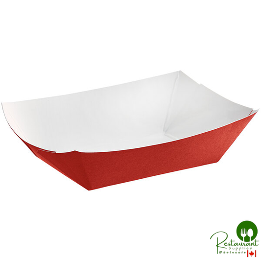 #200 2 lb. Solid Red Paper Food Tray - 1,000/Case