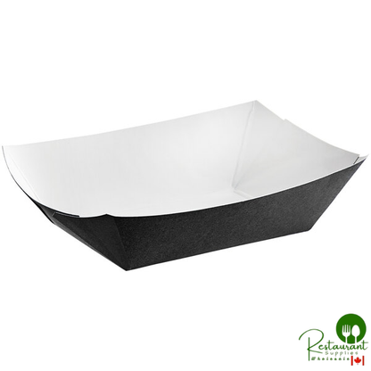 #200 2 lb. Solid Black Paper Food Tray - 1,000/Case