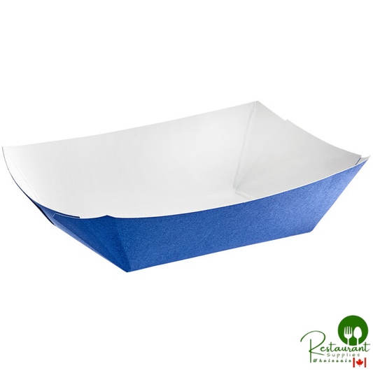#200 2 lb. Solid Blue Paper Food Tray - 1,000/Case