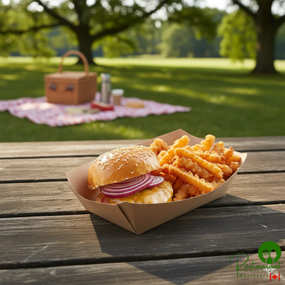 Bagcraft Packaging 300700 5 lb. EcoCraft Grease-Resistant Natural Kraft Food Tray - 500/Case