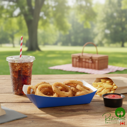 #500 5 lb. Solid Blue Paper Food Tray - 500/Case