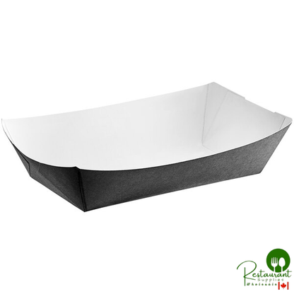 #500 5 lb. Solid Black Paper Food Tray - 500/Case