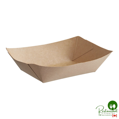 Bagcraft Packaging 300697 2 lb. EcoCraft Grease-Proof Natural Kraft Food Tray - 1,000/Case