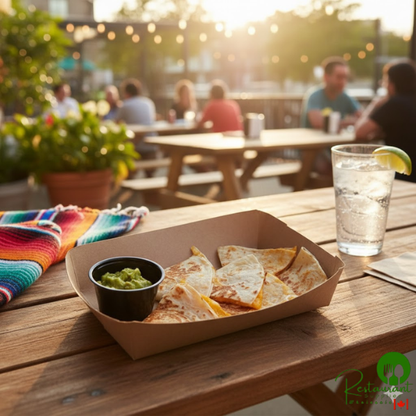 8 5/8" x 5 1/2" x 2" Kraft Carry Lunch Tray - 500/Case