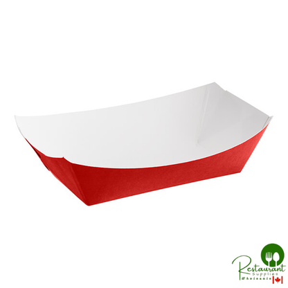#100 1 lb. Solid Red Paper Food Tray - 1,000/Case