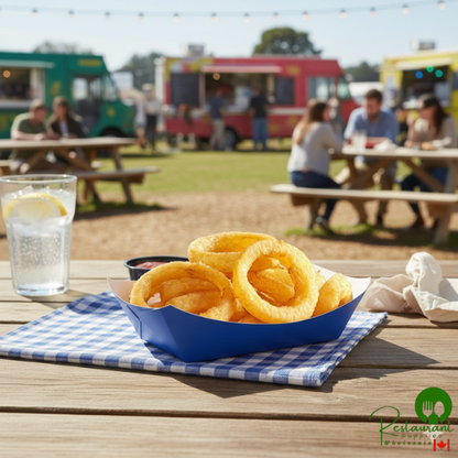 #100 1 lb. Solid Blue Paper Food Tray - 1,000/Case