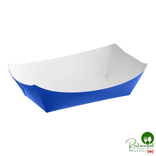 #100 1 lb. Solid Blue Paper Food Tray - 1,000/Case