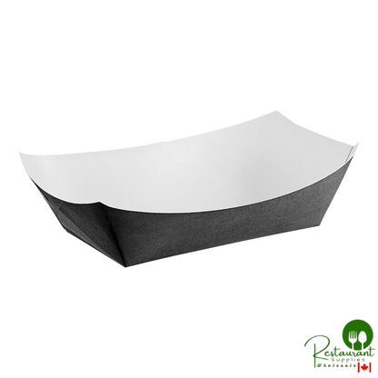 #100 1 lb. Solid Black Paper Food Tray - 1,000/Case