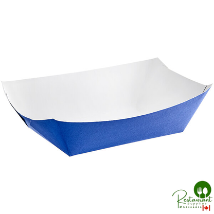 #300 3 lb. Solid Blue Paper Food Tray - 500/Case