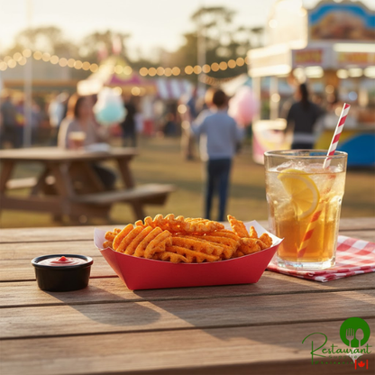 #300 3 lb. Solid Red Paper Food Tray - 500/Case