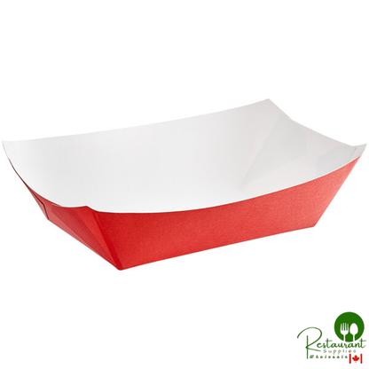 #300 3 lb. Solid Red Paper Food Tray - 500/Case