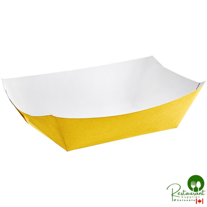 #300 3 lb. Solid Yellow Paper Food Tray - 500/Case