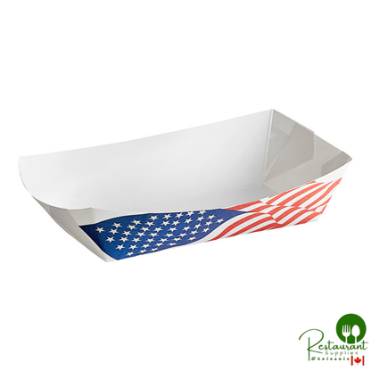 #500 5 lb. USA Flag Paper Food Tray - 500/Case