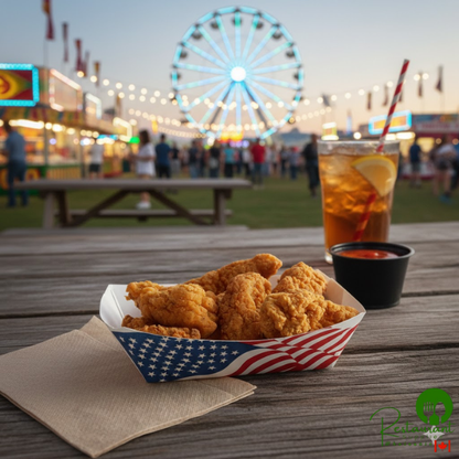 #200 2 lb. USA Flag Paper Food Tray - 1,000/Case