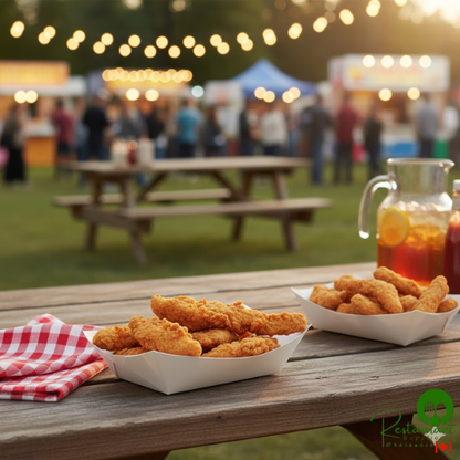 #200 2 lb. White Customizable Paper Food Tray - 1,000/Case