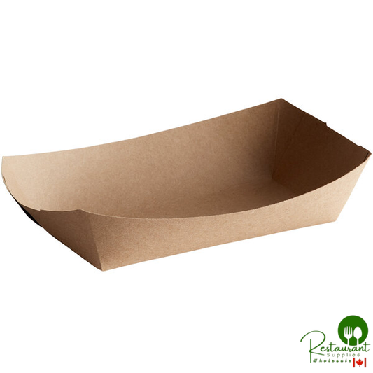 #500 5 lb. Natural Eco-Kraft Customizable Paper Food Tray - 500/Case