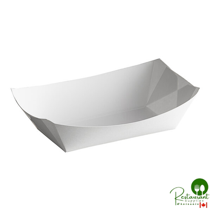 #100 1 lb. White Customizable Paper Food Tray - 1,000/Case