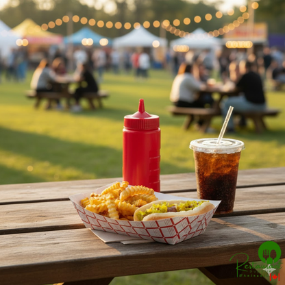 #500 5 lb. Red Plaid Paper Food Tray - 500/Case