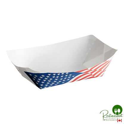 #300 3 lb. USA Flag Paper Food Tray - 500/Case