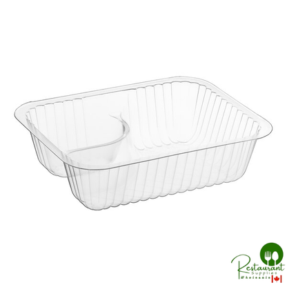 Small Clear 2 Compartment Plastic Nacho Tray By Prime - 500/Case