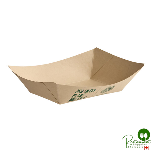 #300 3 lb. Compostable Rectangular Bamboo Food Tray By Prime- 500/Case