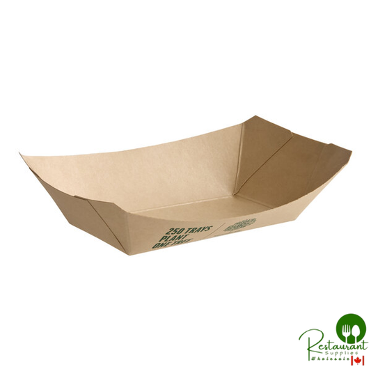 #100 1 lb. Compostable Rectangular Bamboo Food Tray By Prime- 1,000/Case