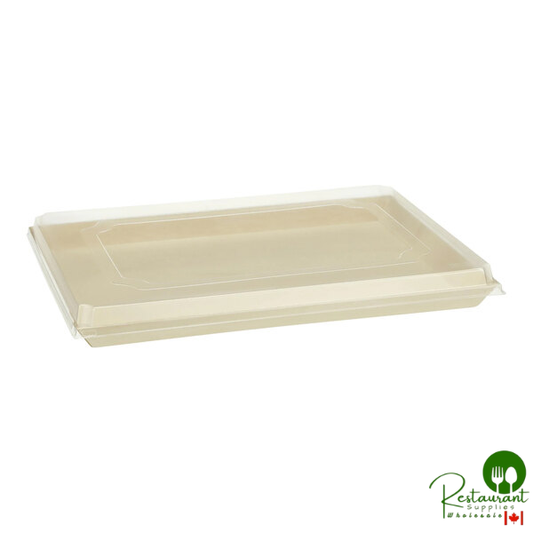 VerTerra 15" x 11" x 2" Balsa Wood Tray with Lid - 50/Case