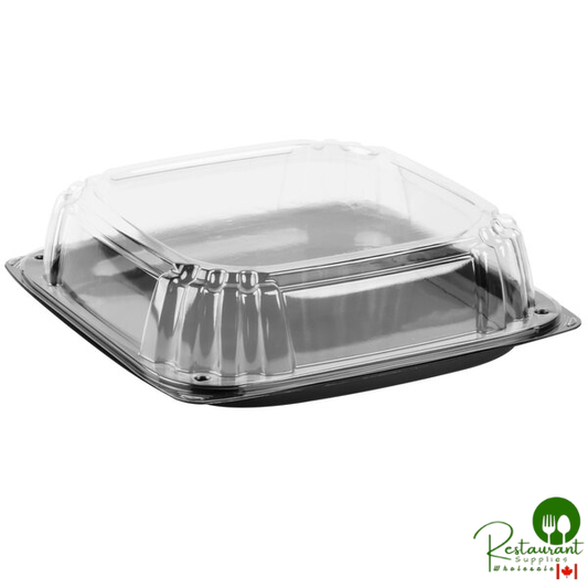 Sabert C9612 UltraStack 12" Square Disposable Deli Platter / Catering Tray with High Dome Lid - 25/Case