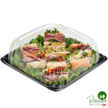 Sabert C9612 UltraStack 12" Square Disposable Deli Platter / Catering Tray with High Dome Lid - 25/Case