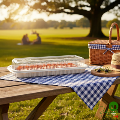 Pactiv MealMaster 16 5/8" x 7 5/16" x 3" Full Slab White Rib Container with Dome Lid - 70/Case