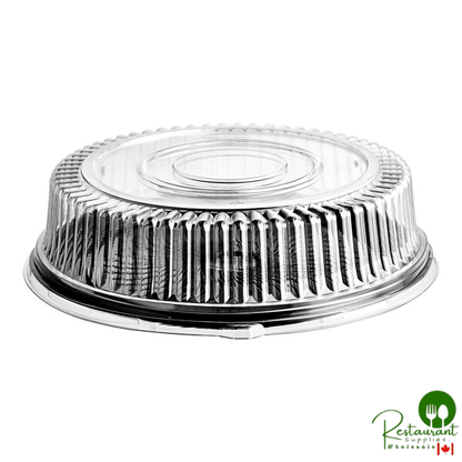 16" Black Round Plastic Thermoform Catering Tray with High Dome Lid By Prime- 10/Pack