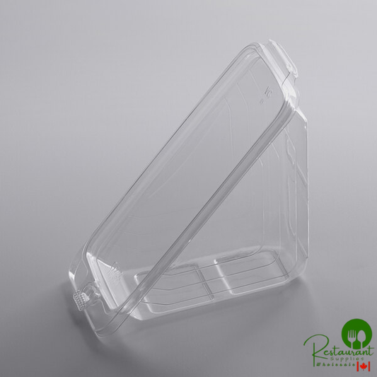 7" x 4" x 4" Clear PET Tamper-Evident Tamper-Resistant Sandwich Wedge Container By Prime - 200/Case