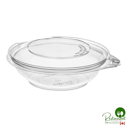 TamperSafe 16 oz. Tamper-Resistant, Tamper-Evident Clear PET Plastic Bowl with Hinged Dome Lid By Prime- 240/Case