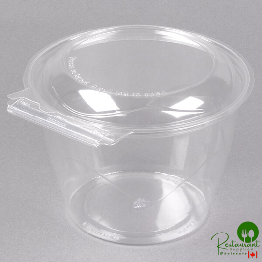 Polar Pak Clear Tamper-Resistant, Tamper-Evident 48 oz. Round Bowl with Lid - 135/Case