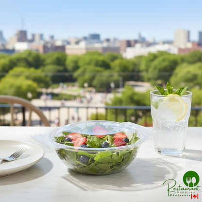 Polar Pak Clear Tamper-Resistant, Tamper-Evident 24 oz. Round Bowl with Lid - 150/Case