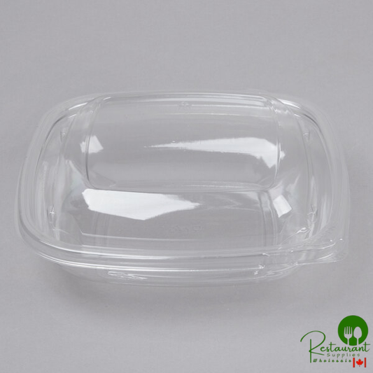Sabert SureStrip® 24 oz. Clear PETE Square Tamper-Evident, Tamper-Resistant Bowl with Lid - 150/Case