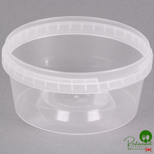 Placon 12 oz. Clear Tamper Resistant Tamper Evident Safe Lock Deli Container - 500/Case