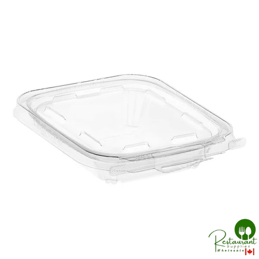 Inline Plastics Safe-T-Fresh 6 oz. Tamper-Resistant, Tamper-Evident Hangable Rectangular Hinged Container with Flat Lid - 240/Case