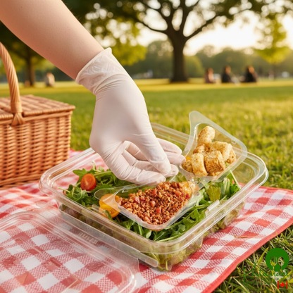 Inline Plastics 2-Compartment Tray Insert for Safe-T-Fresh 35, 48, and 64 oz. Rectangular Hinged Containers - 360/Case