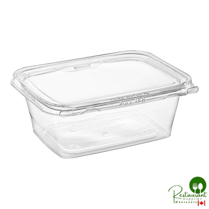 Inline Plastics Safe-T-Fresh 32 oz. Tamper-Resistant, Tamper-Evident Rectangular Hinged Container with Flat Lid - 200/Case