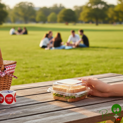 Inline Plastics Safe-T-Fresh 25 oz. Tamper-Resistant, Tamper-Evident Square Hinged Container with Dome Lid - 272/Case